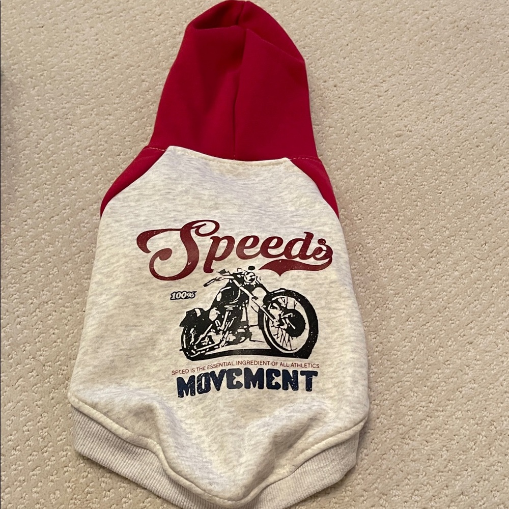 Red and White Dog Hoodie